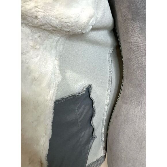 Anthropologie Women's Gray Faux Fur Trim Cardigan Sweater S Cottagecore Fall - Picture 5 of 14